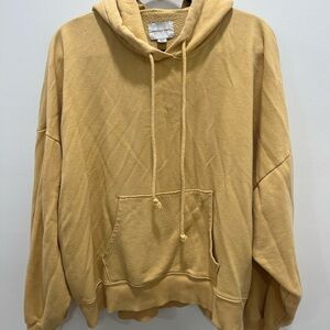 American Eagle Outfitters Yellow Hoodie Sweater